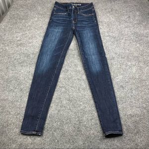 American Eagle Hi Rise Jeggings dark Wash Skinny Jeans 00